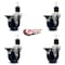 Service Caster 4'' Solid Poly Swivel 1-7/8'' Expanding Stem Caster Set with Brake, 4PK SCC-EX20S414-SPUS-PLB-178-4 - alternate 2